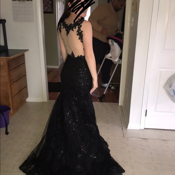 BLACK PROM DRESS - Picture 2 of 3